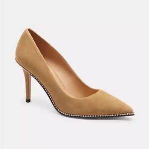 NWT Coach Waverly Pump Suede Peanut 7B